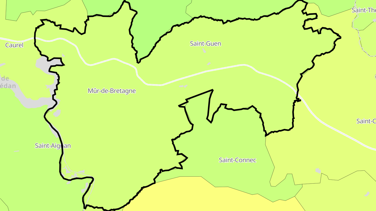Carte des prix de l'immobilier Guerlédan