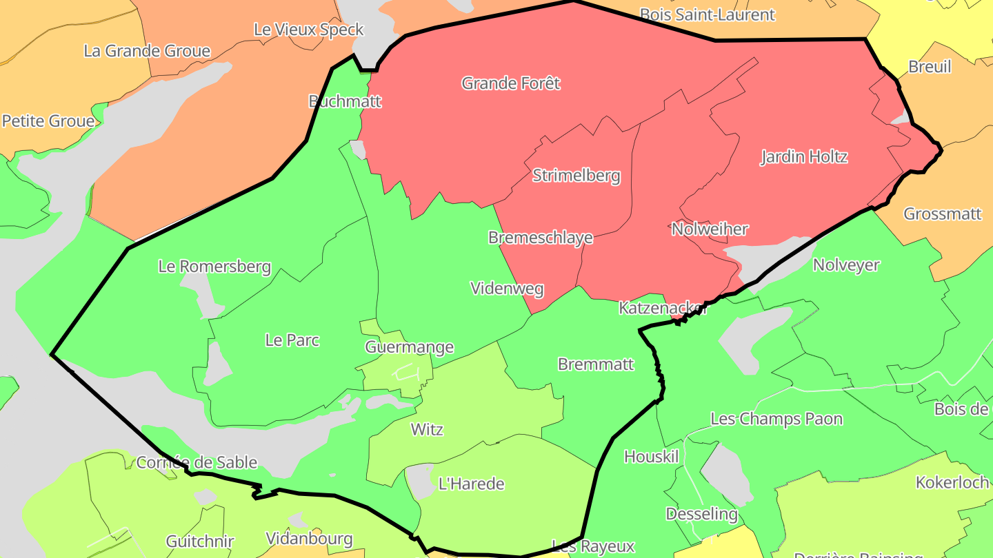 Carte des prix de l'immobilier Guermange