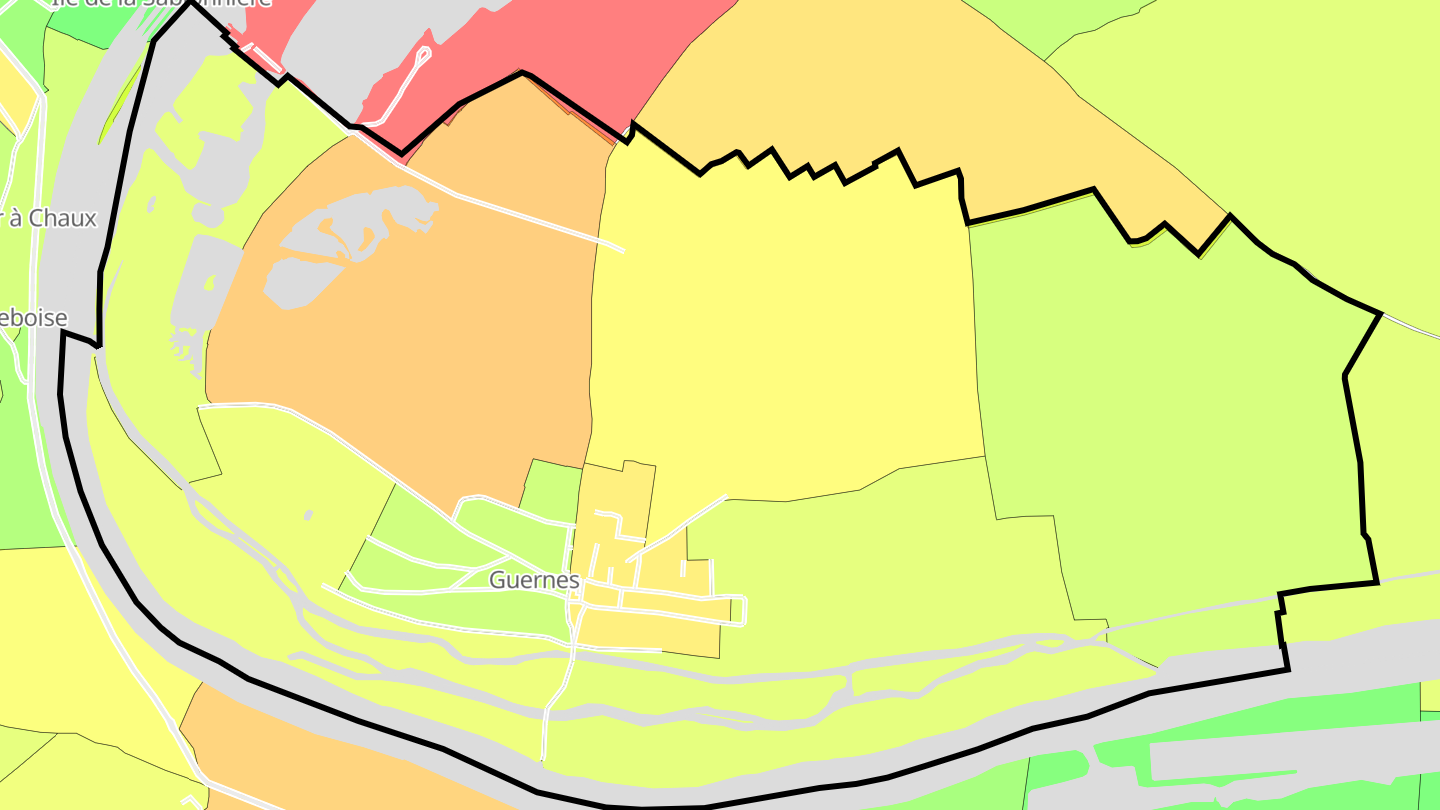 Carte des prix de l'immobilier Guernes