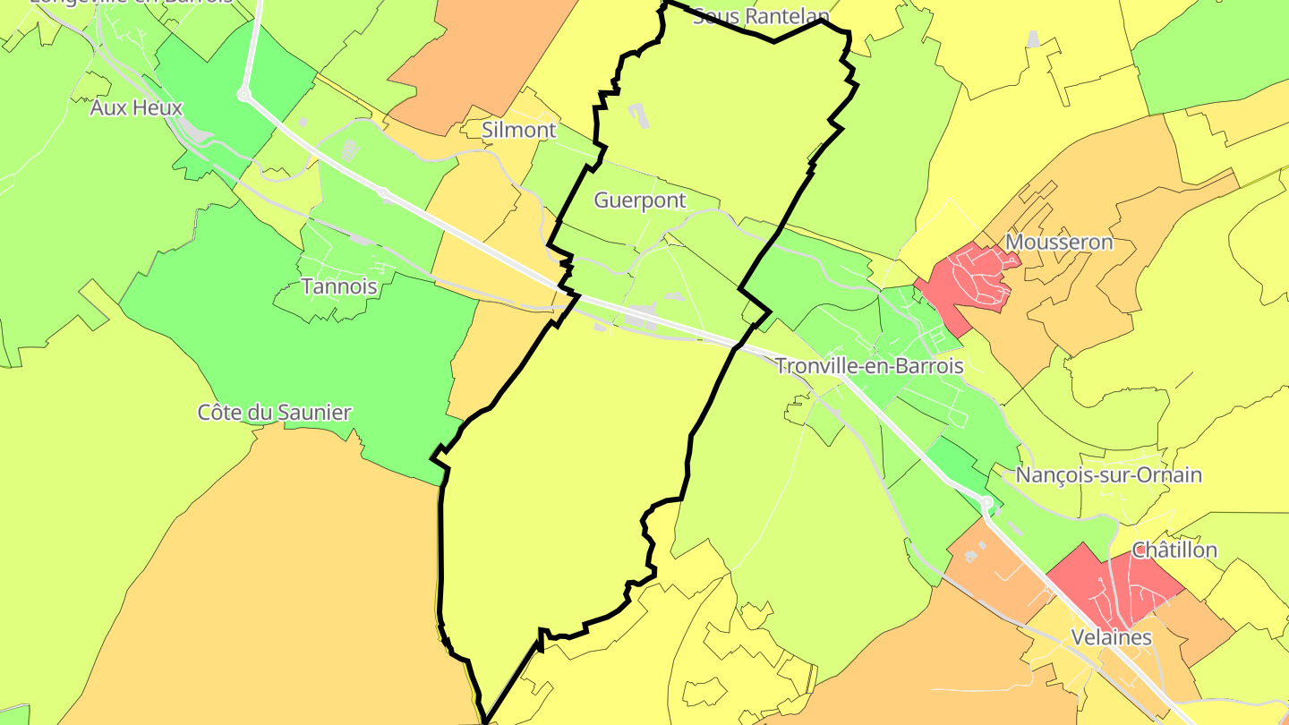 Carte des prix de l'immobilier Guerpont