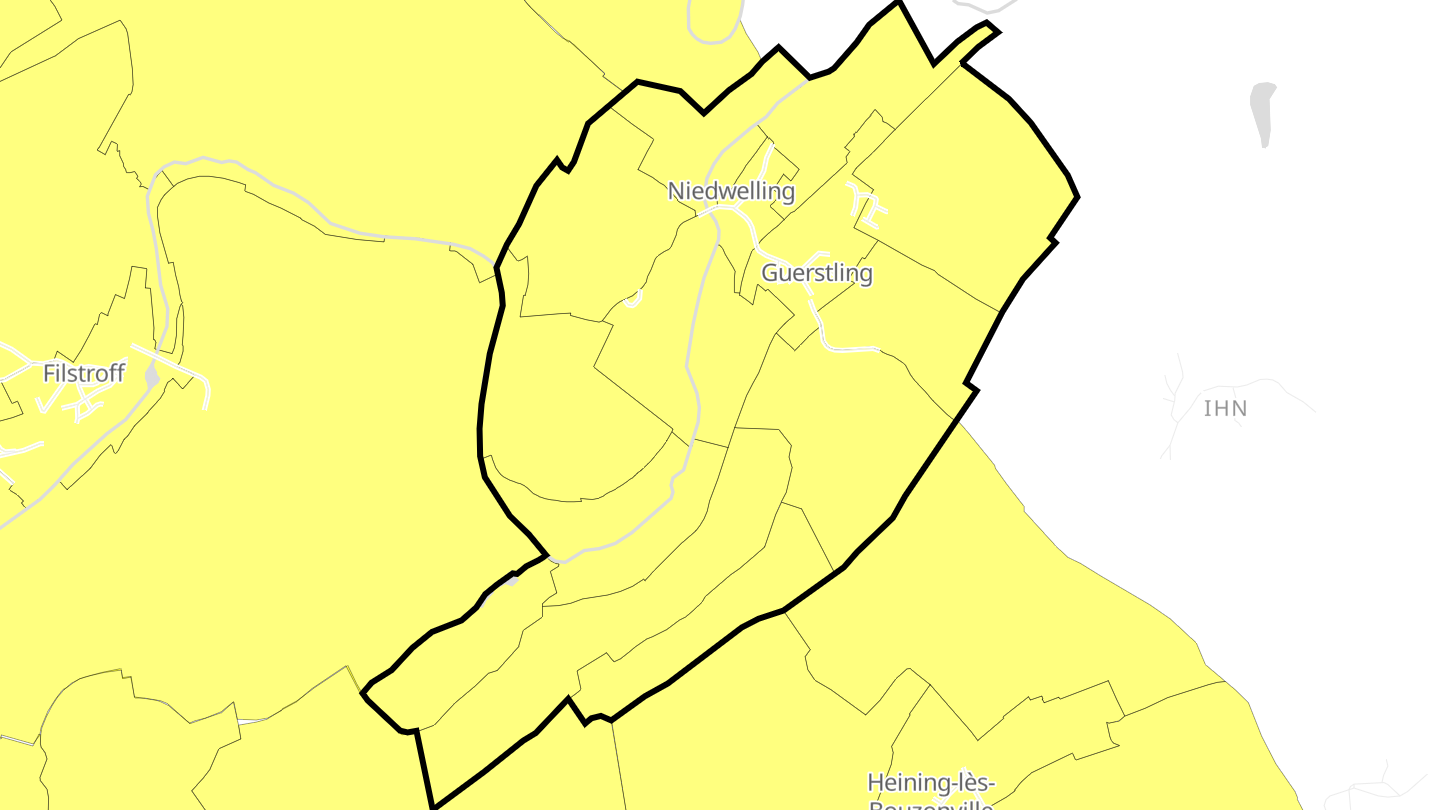 Carte des prix de l'immobilier Guerstling