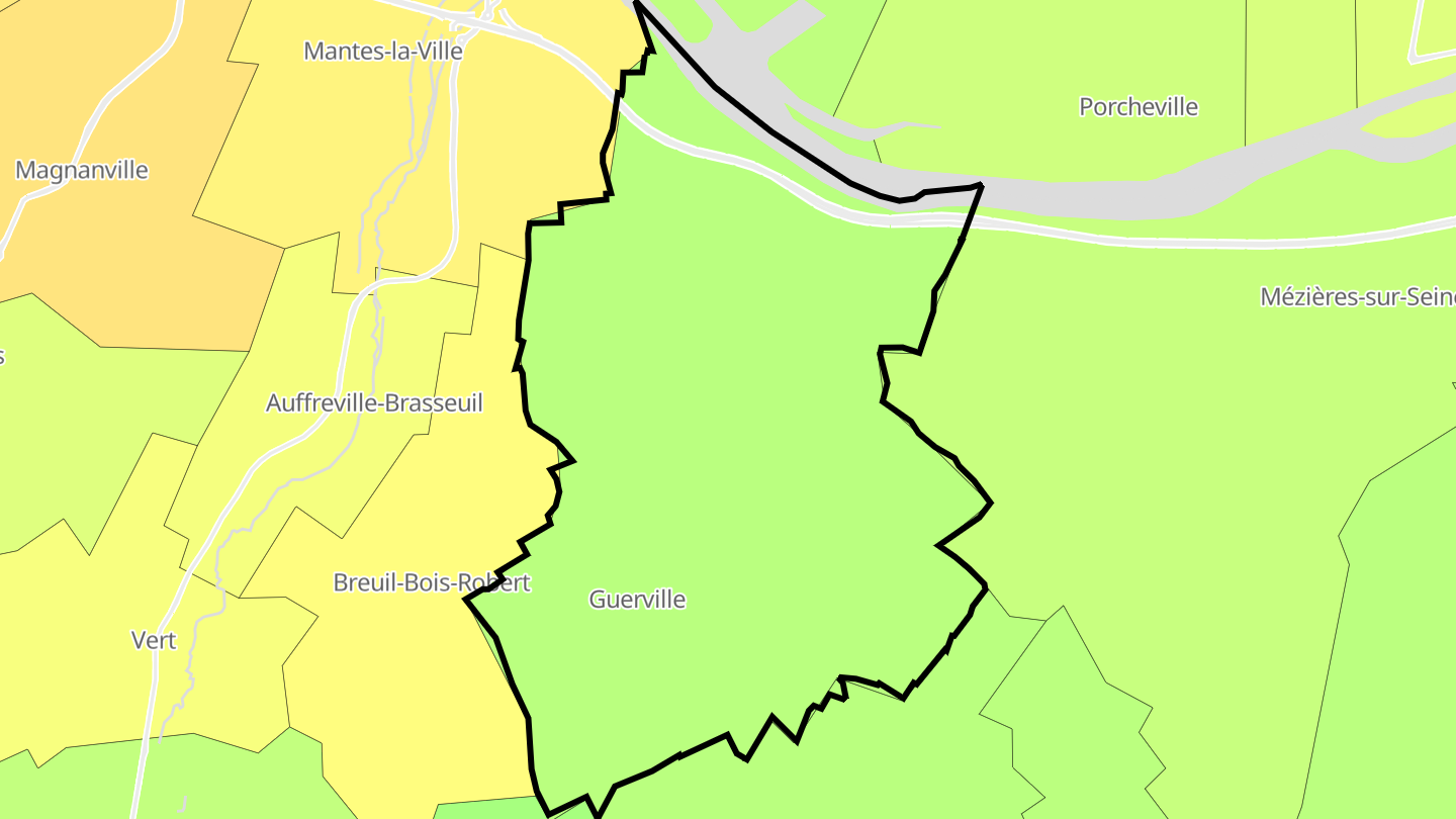 Carte des prix de l'immobilier Guerville