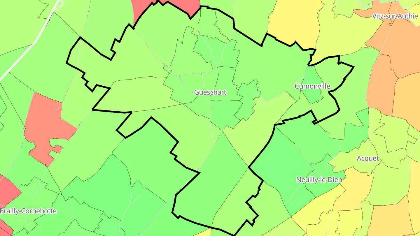 Carte des prix de l'immobilier Gueschart