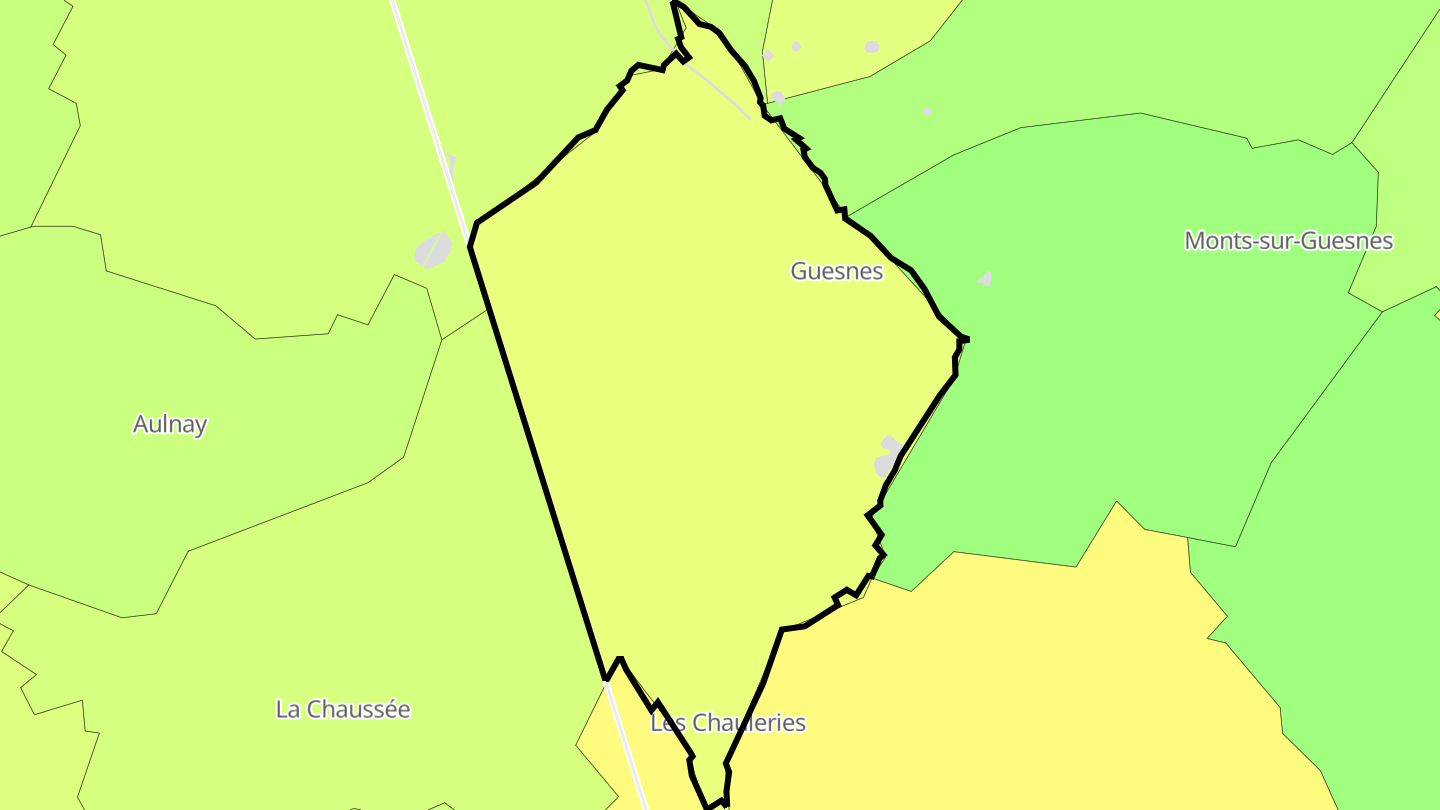 Carte des prix de l'immobilier Guesnes