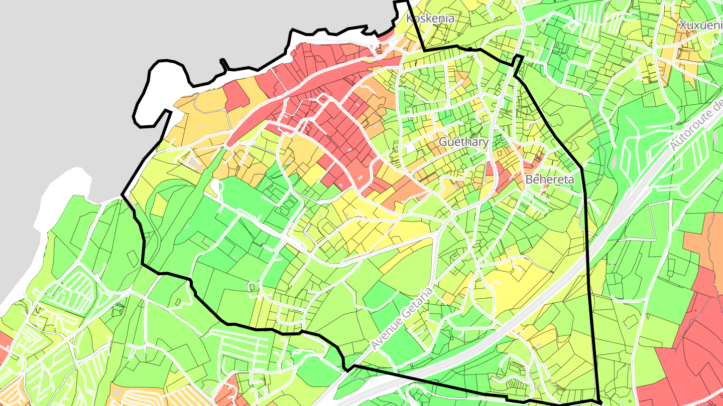 Carte des prix de l'immobilier Guéthary