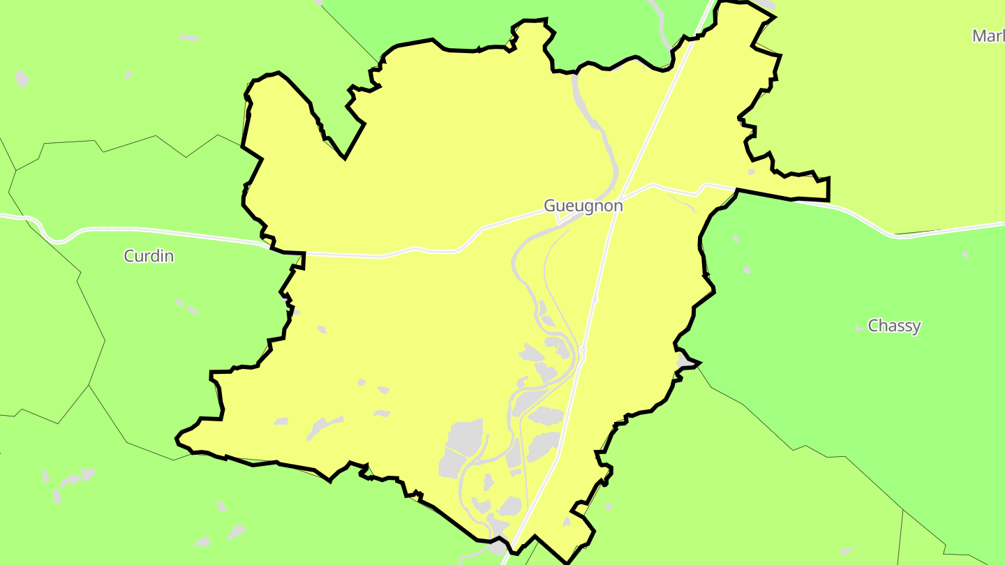 Carte des prix de l'immobilier Gueugnon