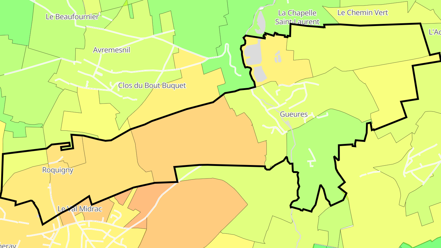 Carte des prix de l'immobilier Gueures