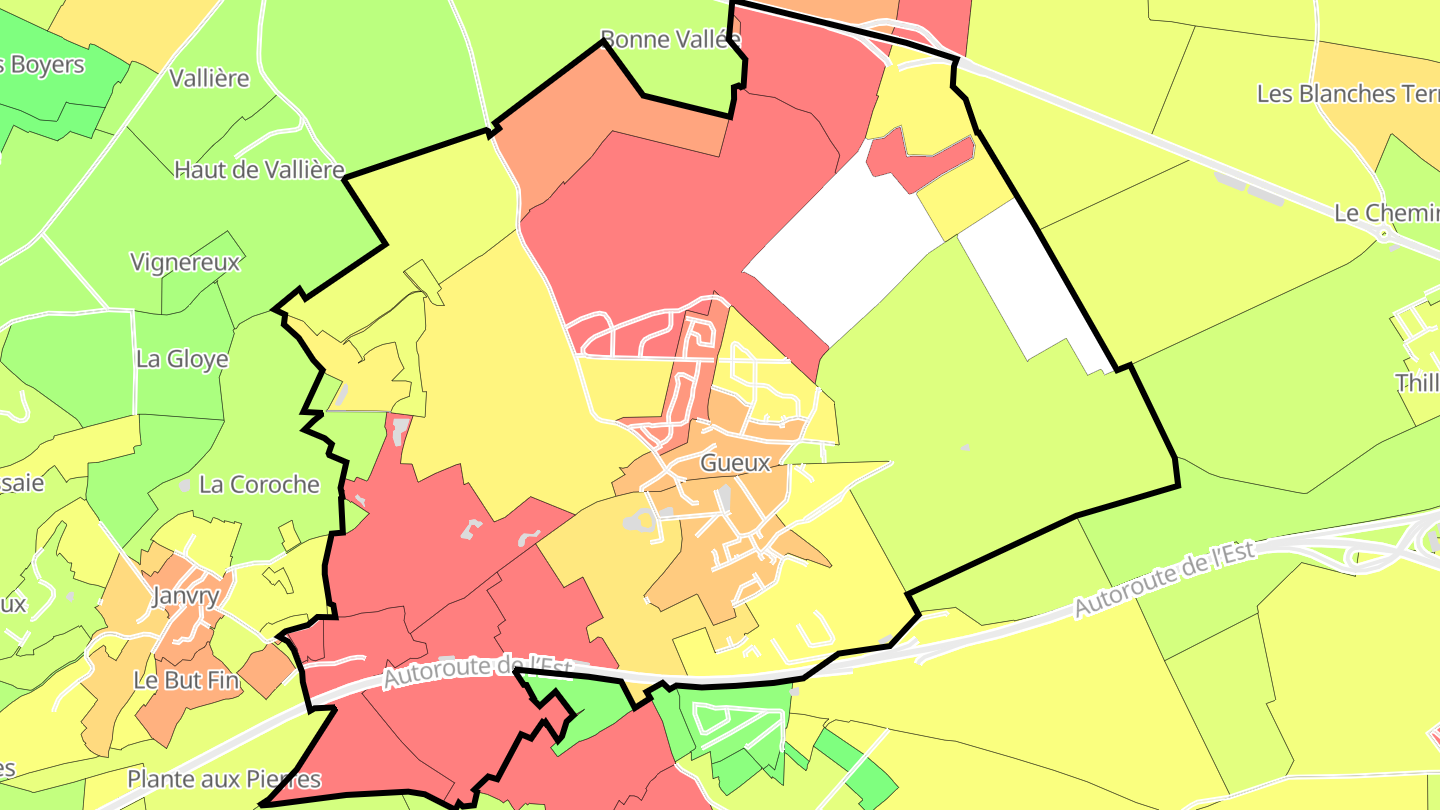 Carte des prix de l'immobilier Gueux