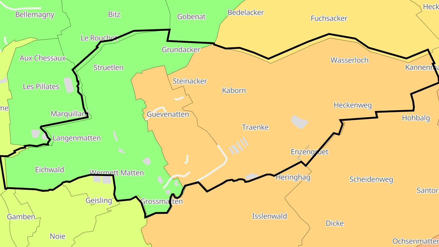 Carte des prix de l'immobilier Guevenatten