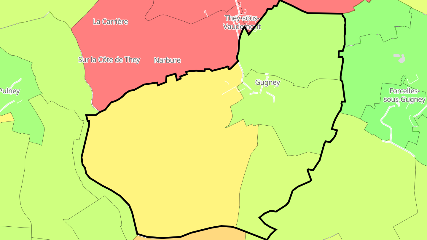 Carte des prix de l'immobilier Gugney