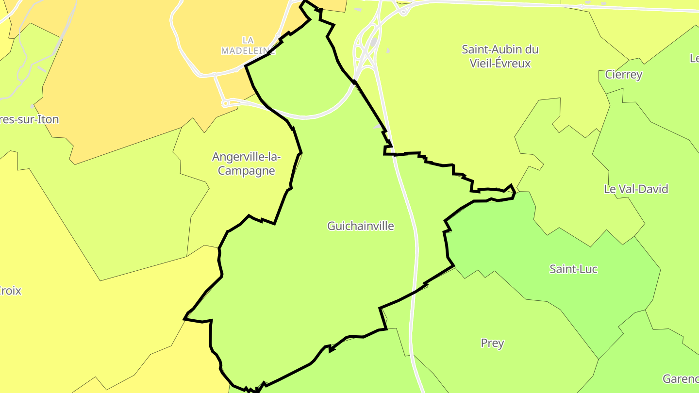 Carte des prix de l'immobilier Guichainville
