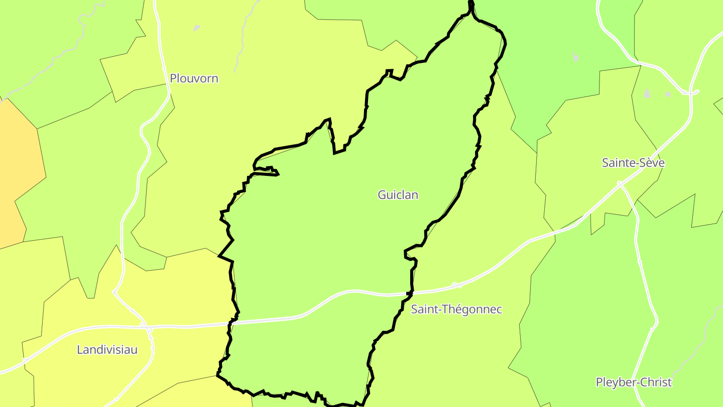 Carte des prix de l'immobilier Guiclan