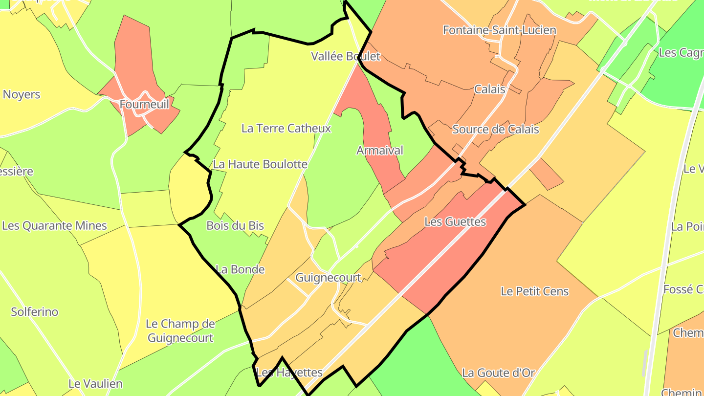 Carte des prix de l'immobilier Guignecourt
