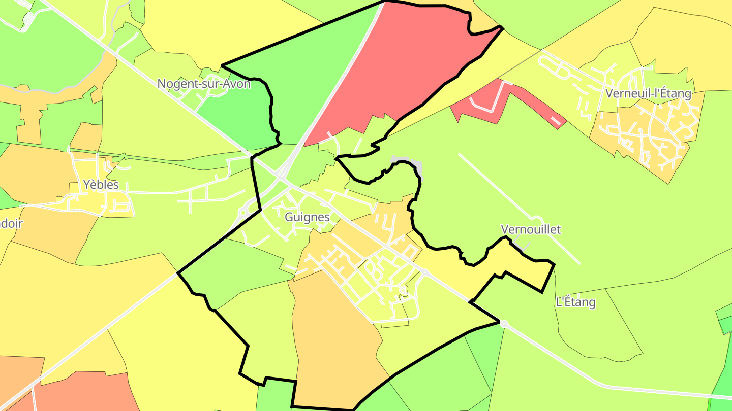 Carte des prix de l'immobilier Guignes