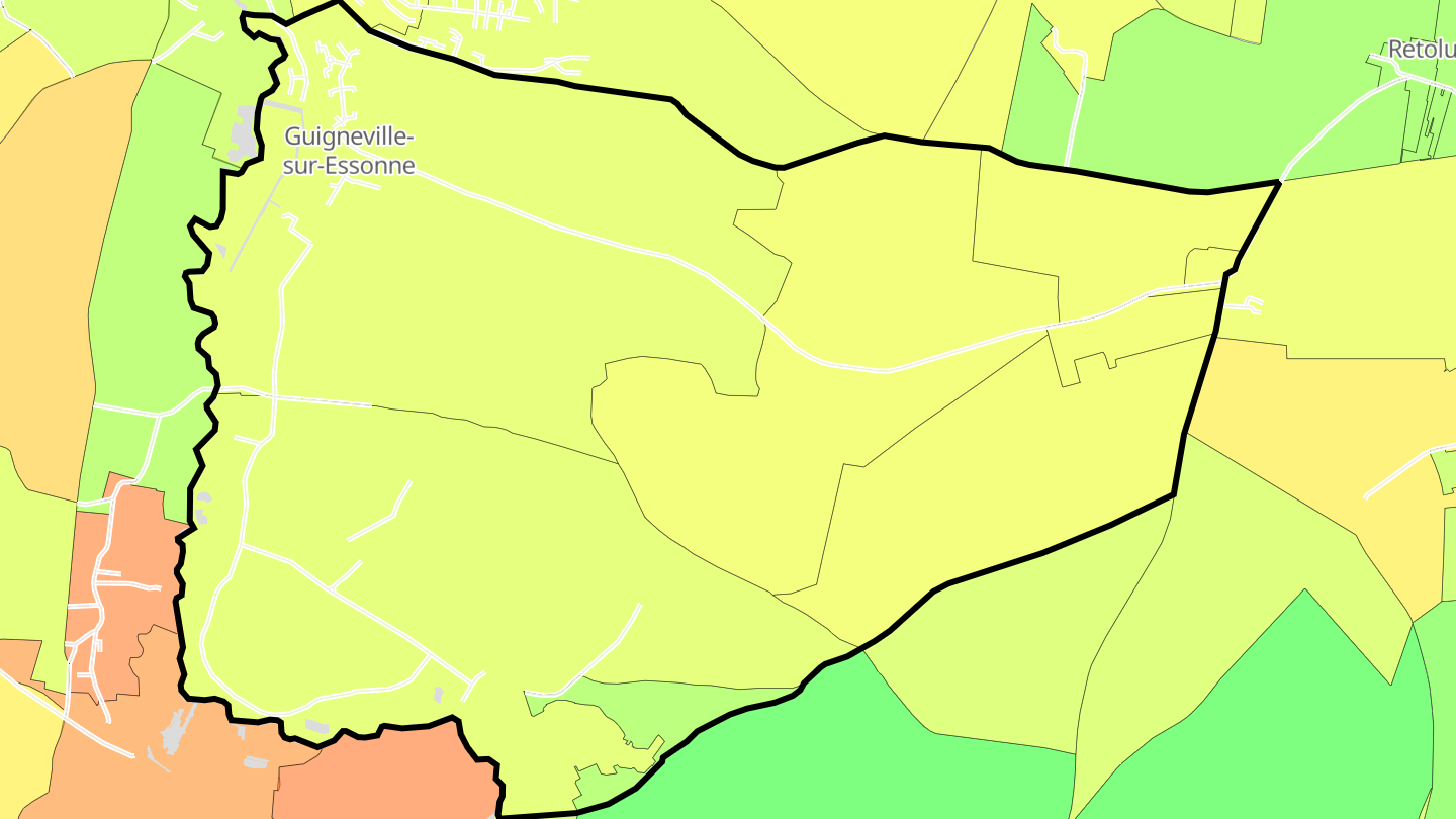 Carte des prix de l'immobilier Guigneville-sur-Essonne