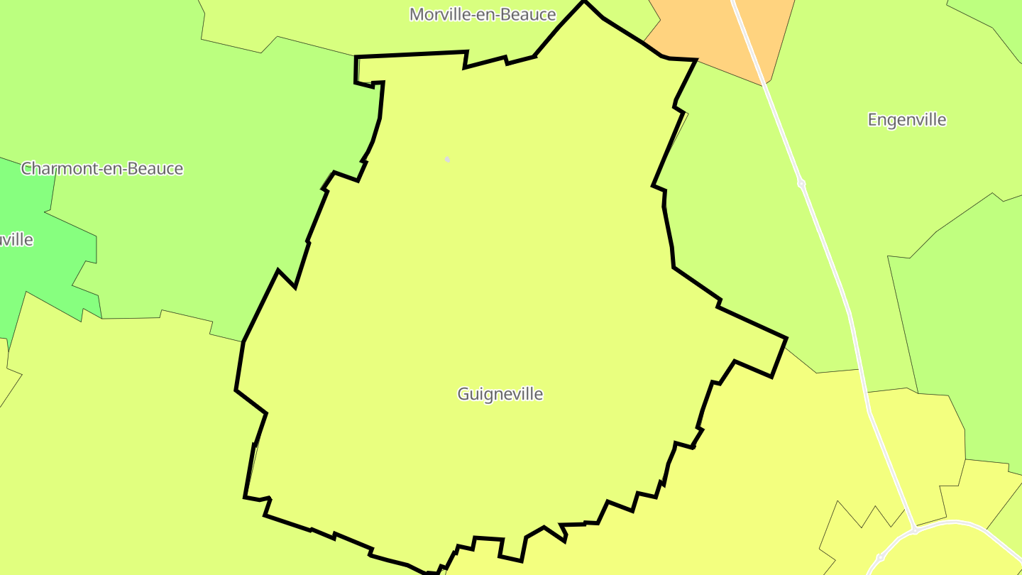 Carte des prix de l'immobilier Guigneville