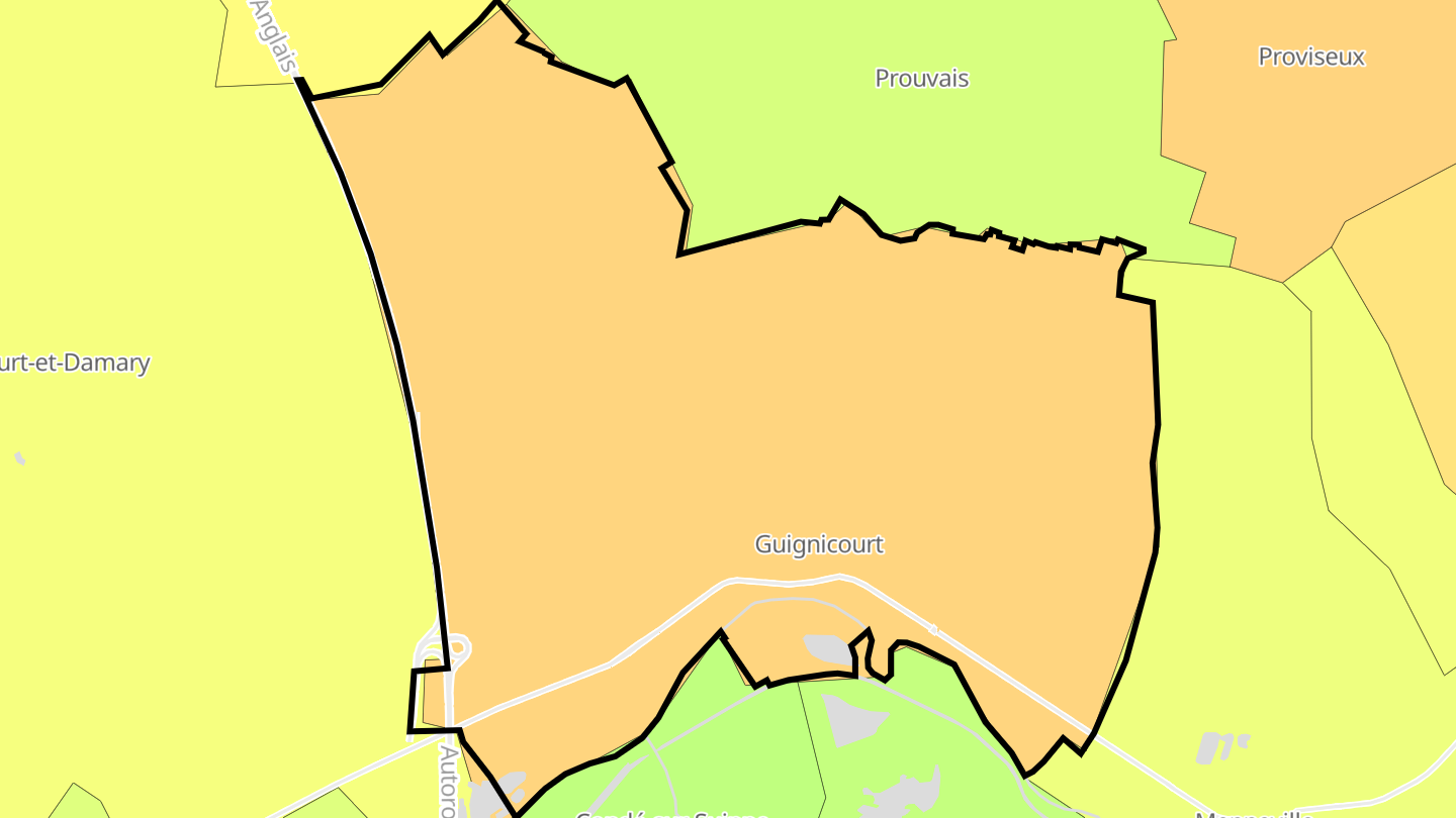 Carte des prix de l'immobilier Guignicourt