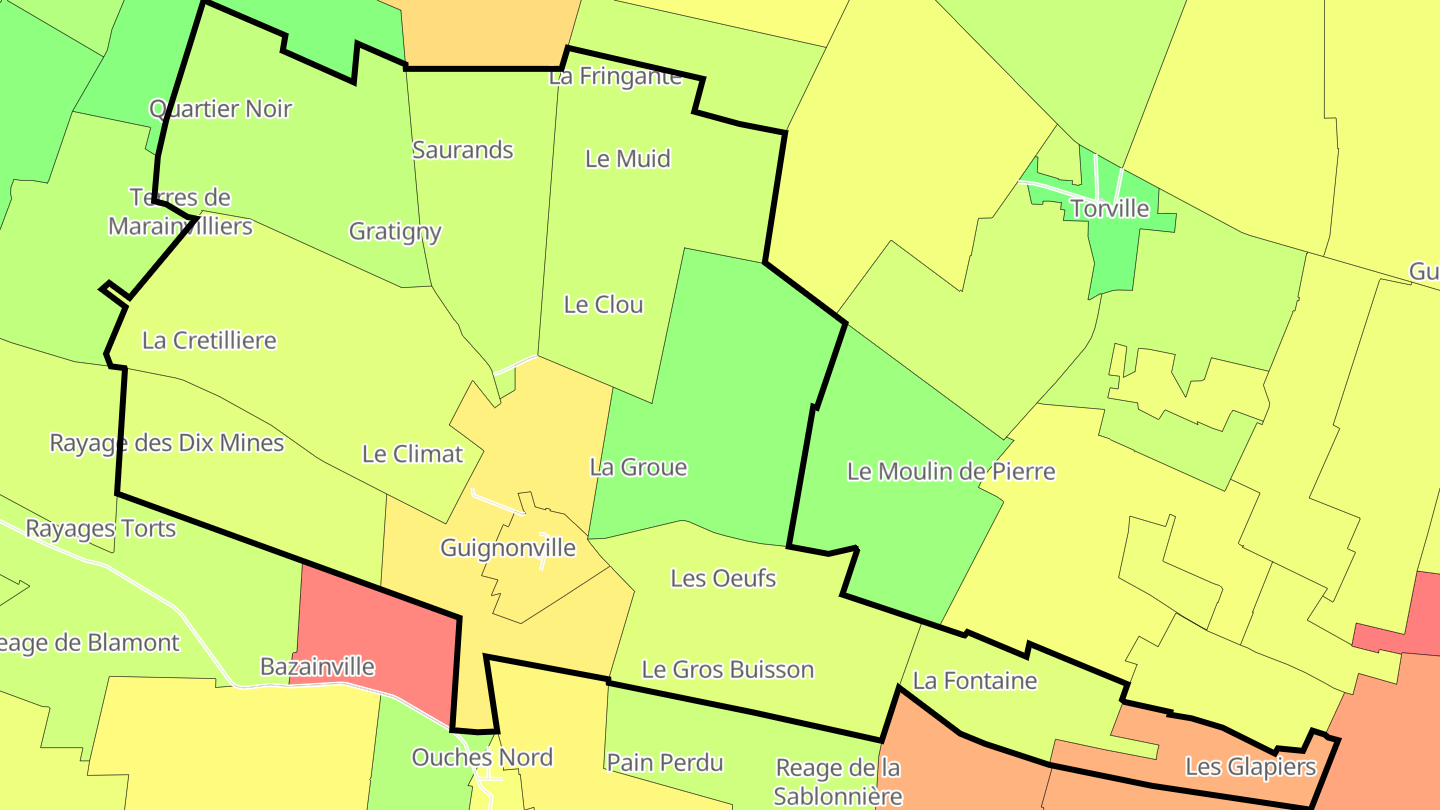 Carte des prix de l'immobilier Guignonville