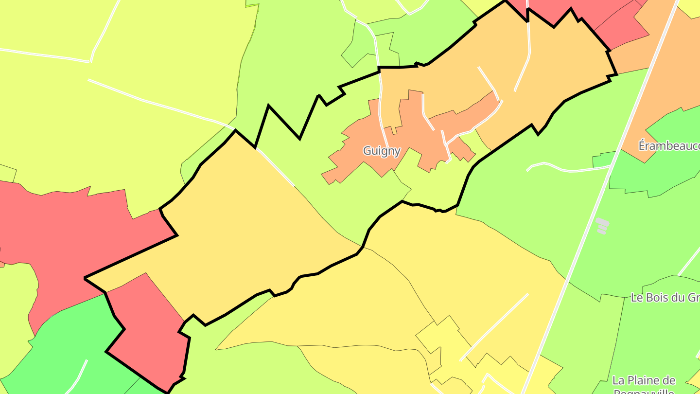 Carte des prix de l'immobilier Guigny