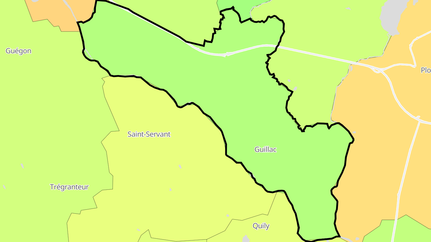 Carte des prix de l'immobilier Guillac