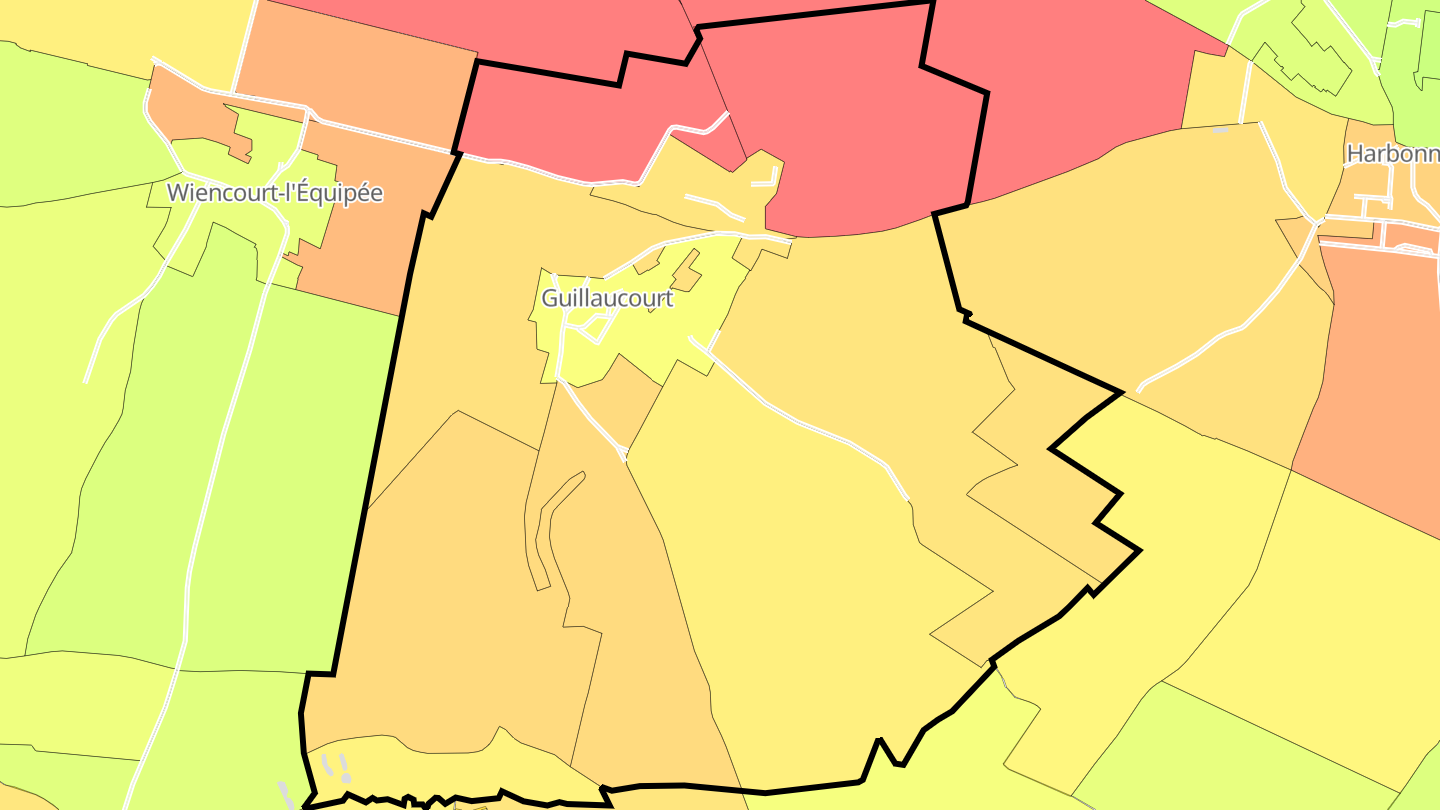 Carte des prix de l'immobilier Guillaucourt
