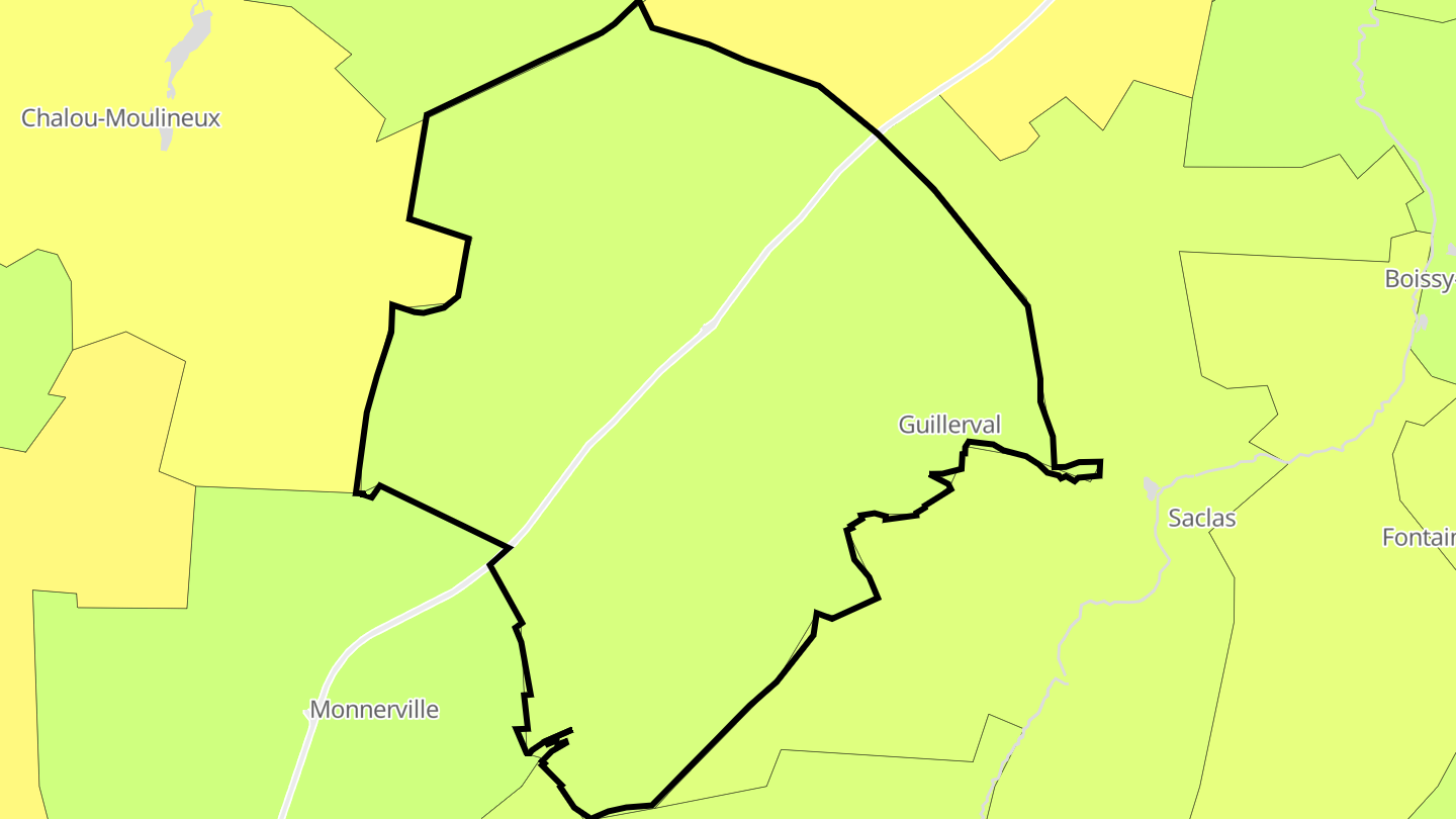 Carte des prix de l'immobilier Guillerval