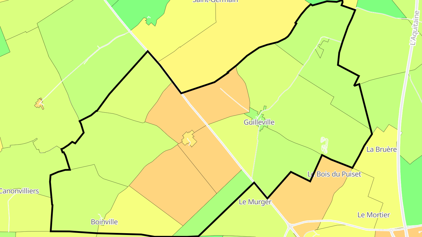 Carte des prix de l'immobilier Guilleville