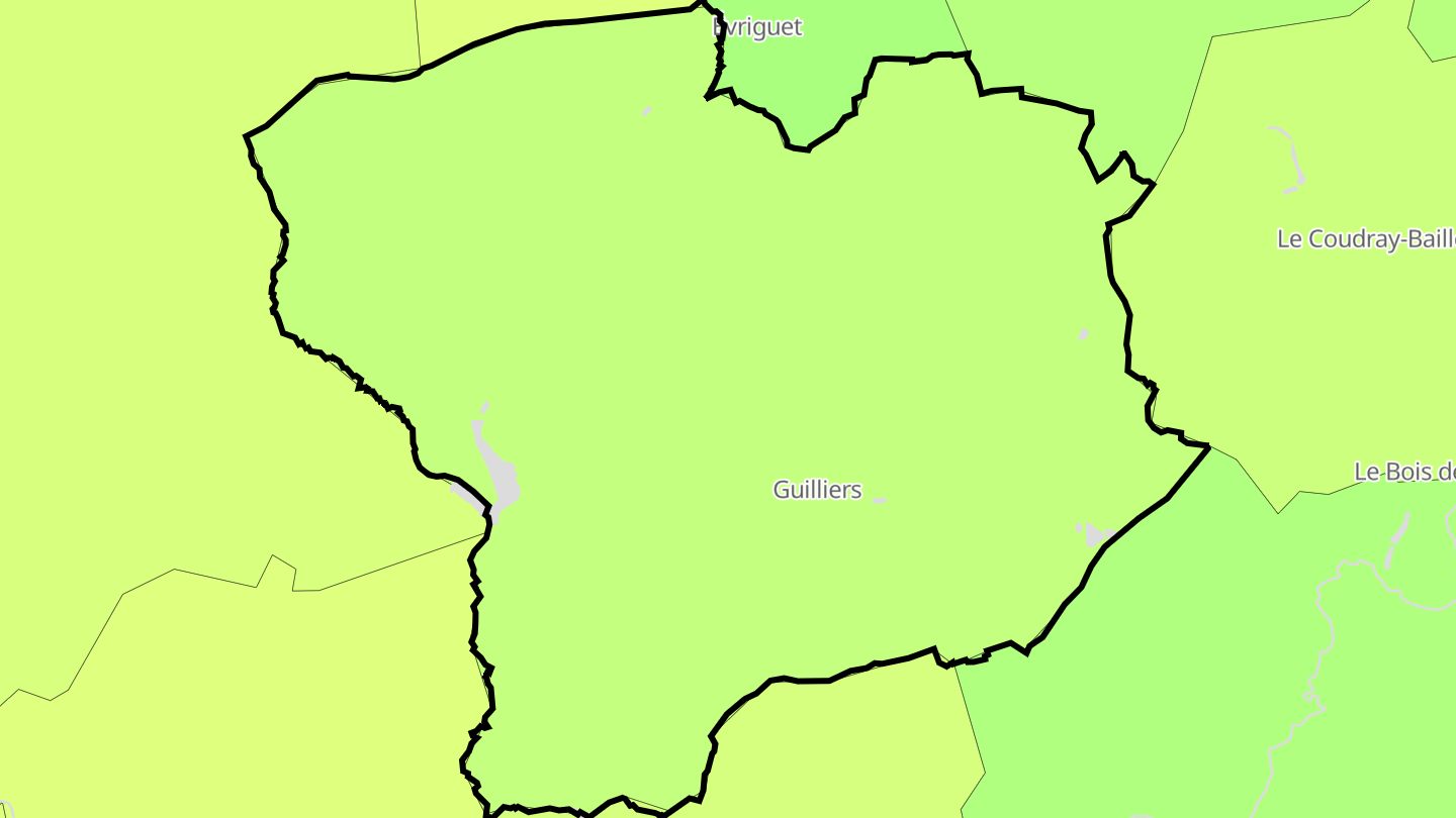 Carte des prix de l'immobilier Guilliers