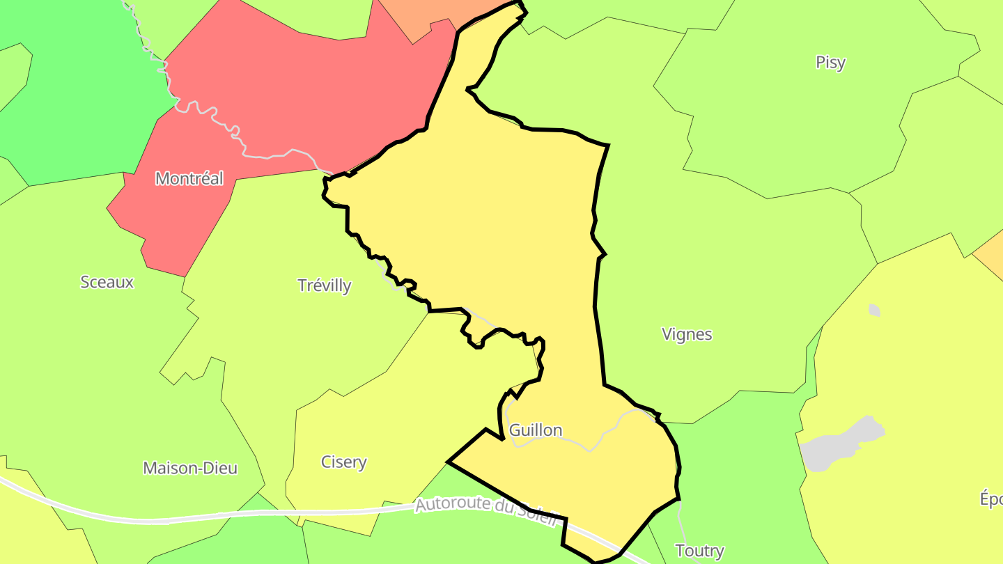 Carte des prix de l'immobilier Guillon
