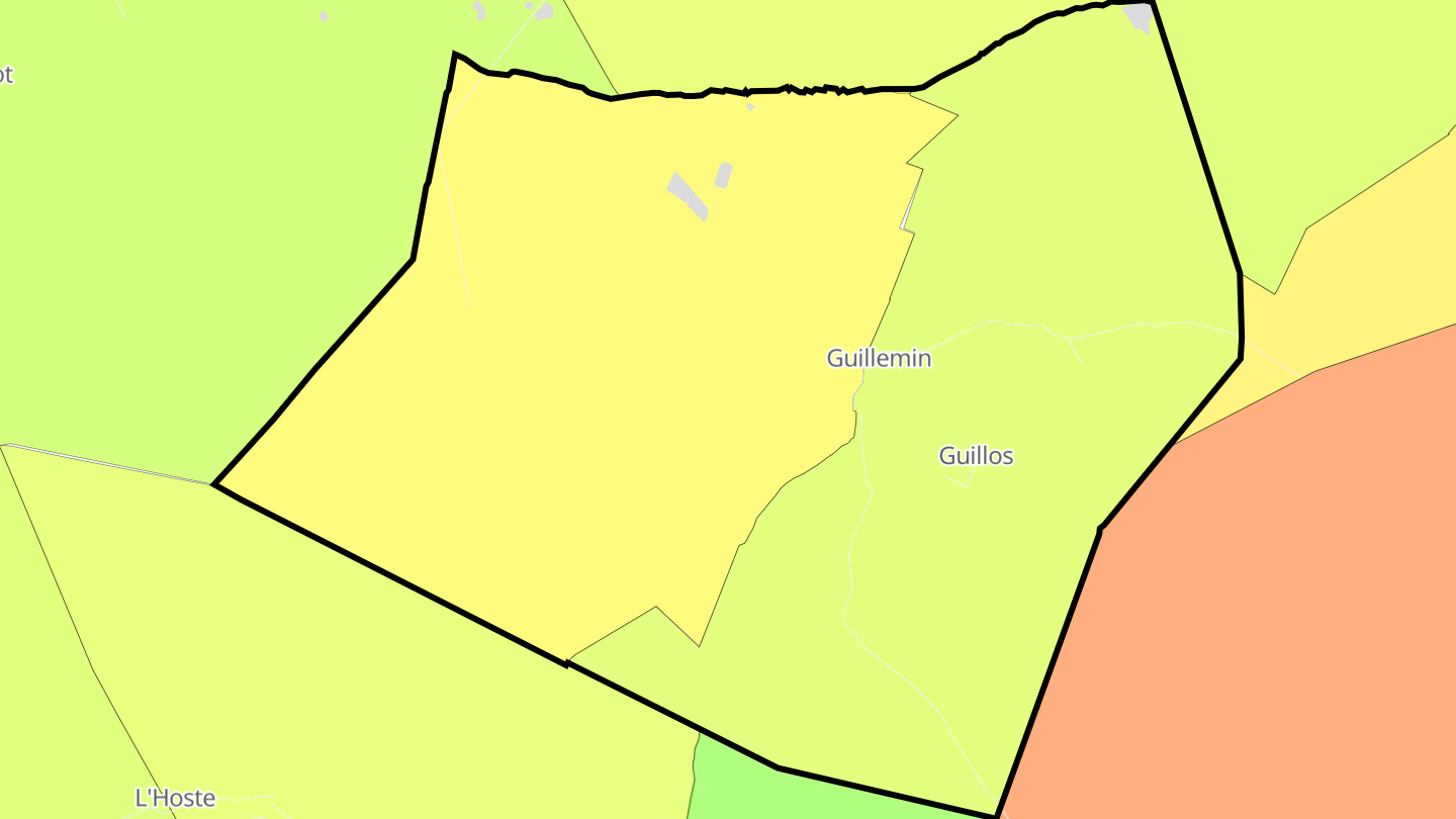 Carte des prix de l'immobilier Guillos