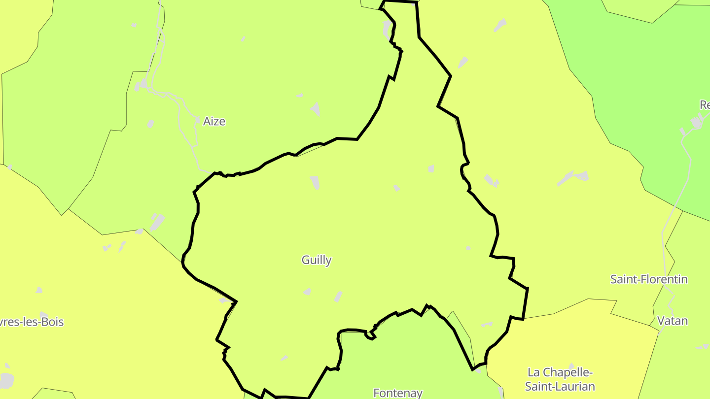 Carte des prix de l'immobilier Guilly