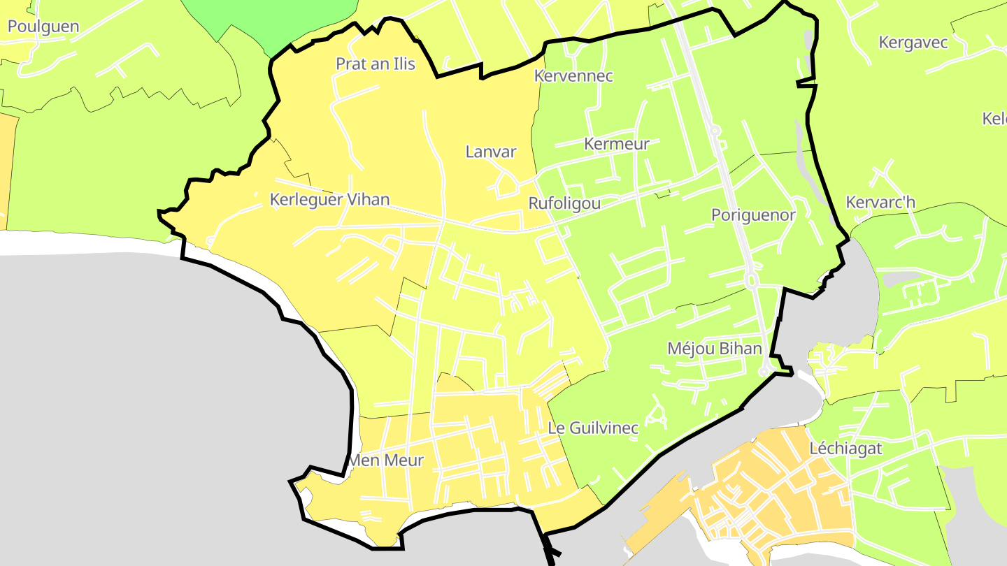 Carte des prix de l'immobilier Guilvinec