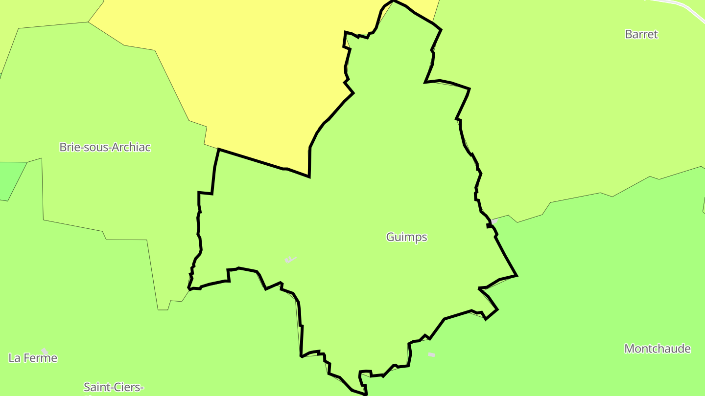 Carte des prix de l'immobilier Guimps
