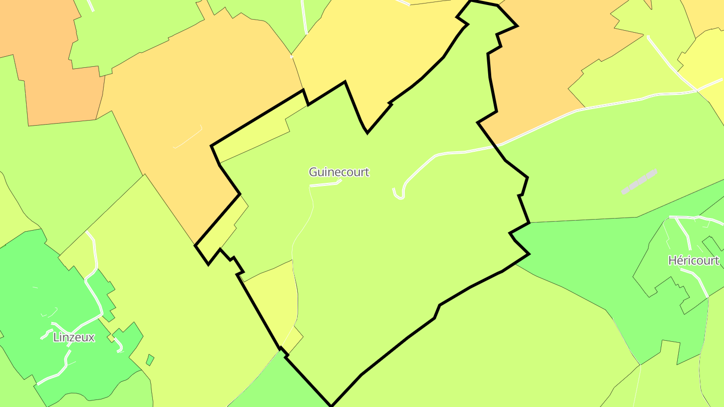 Carte des prix de l'immobilier Guinecourt