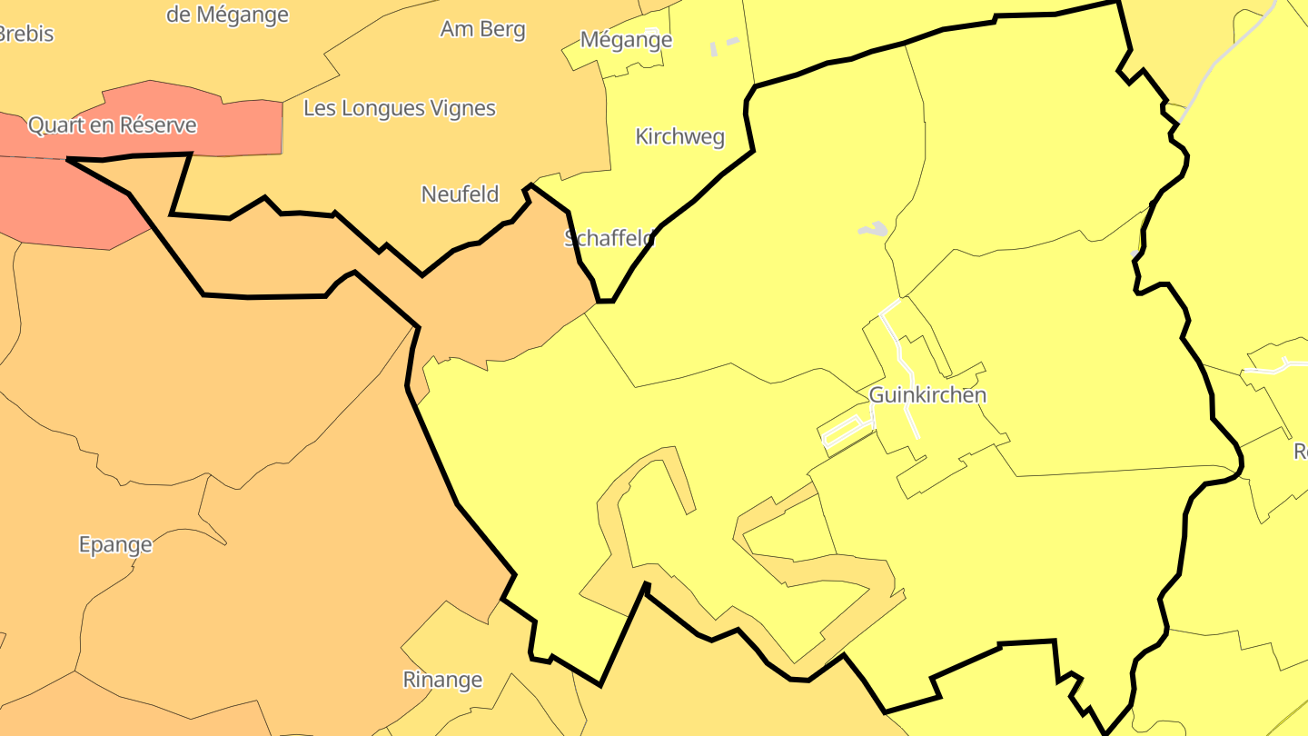 Carte des prix de l'immobilier Guinkirchen