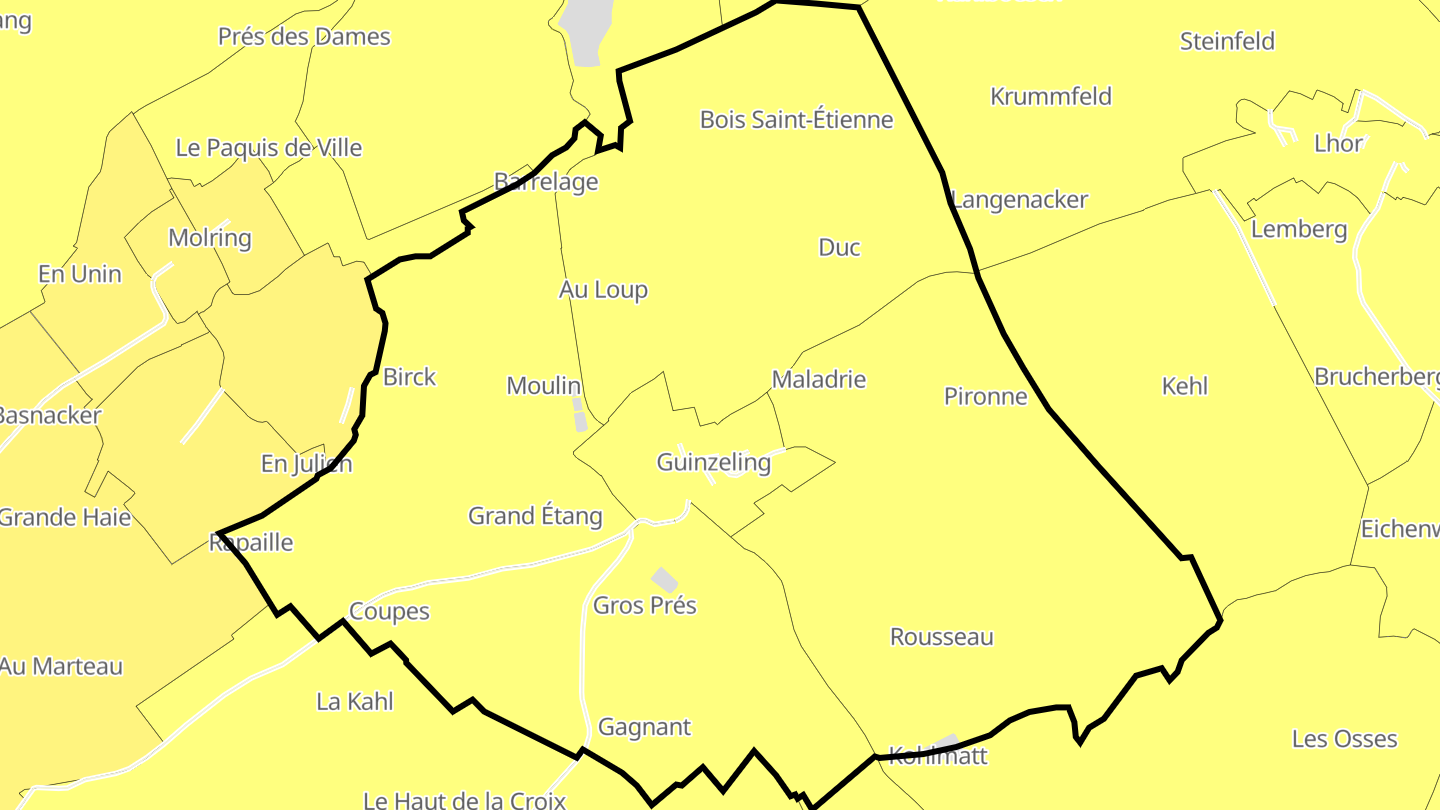 Carte des prix de l'immobilier Guinzeling