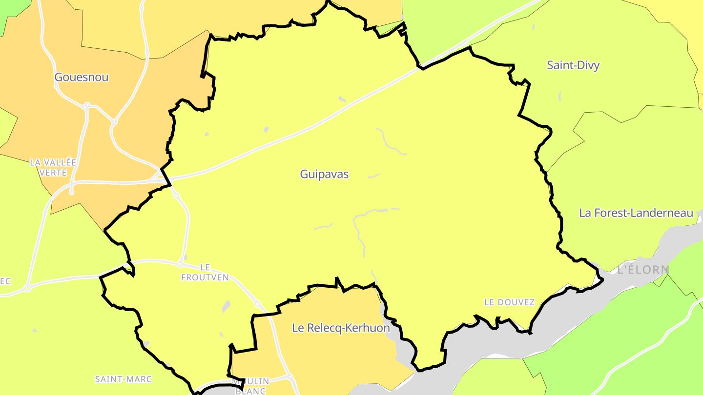 Carte des prix de l'immobilier Guipavas