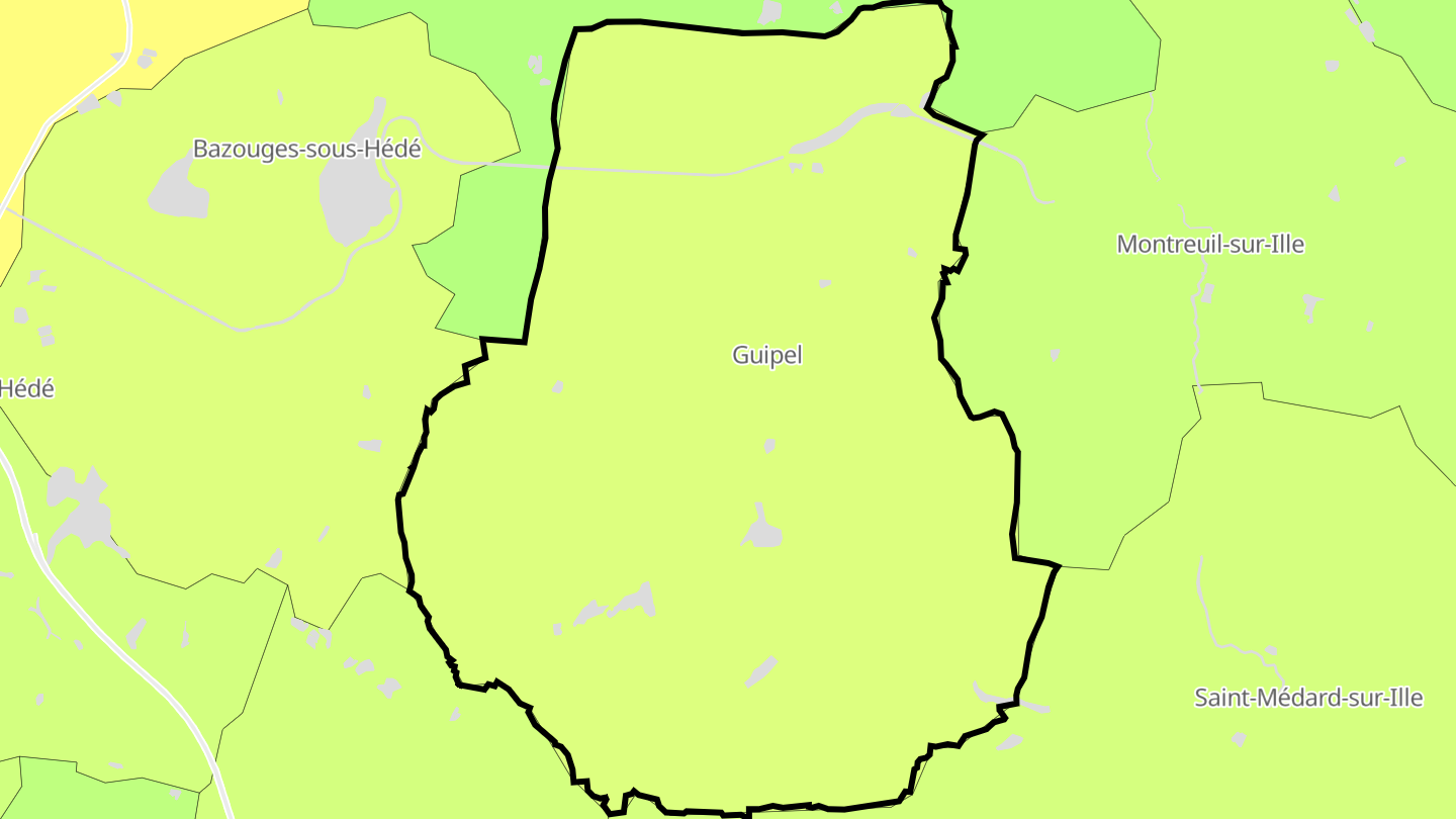 Carte des prix de l'immobilier Guipel