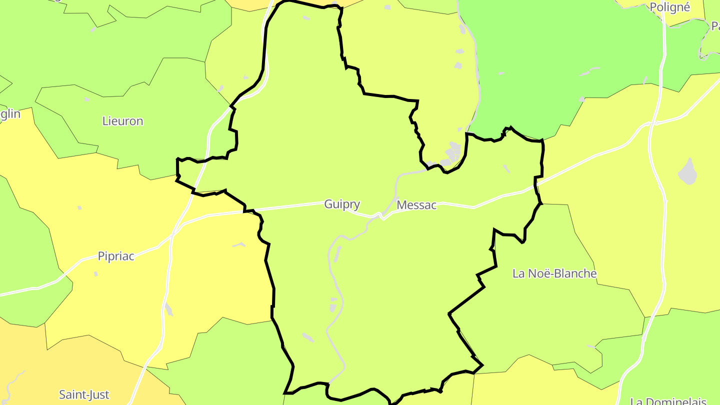Carte des prix de l'immobilier Guipry-Messac