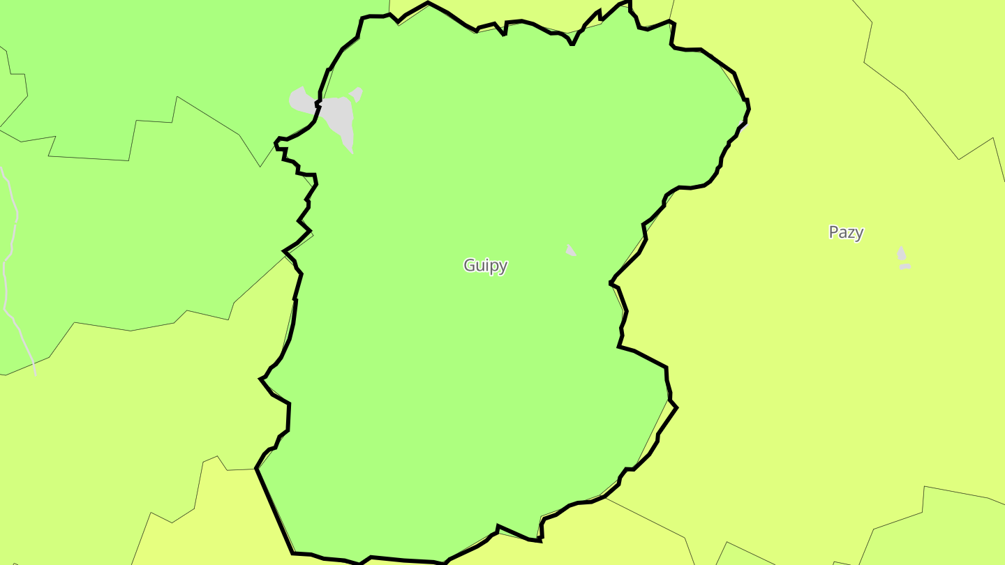 Carte des prix de l'immobilier Guipy