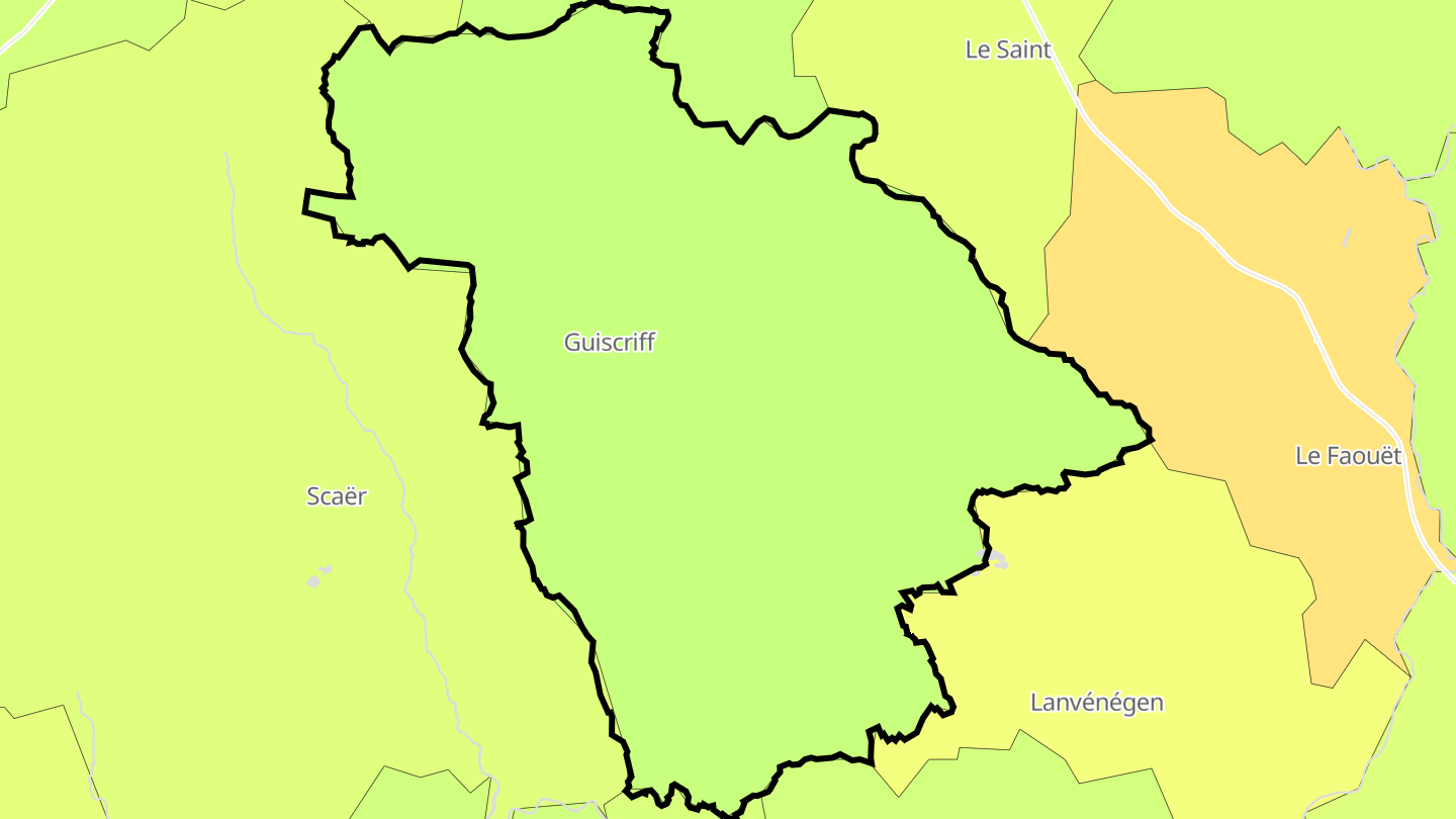 Carte des prix de l'immobilier Guiscriff