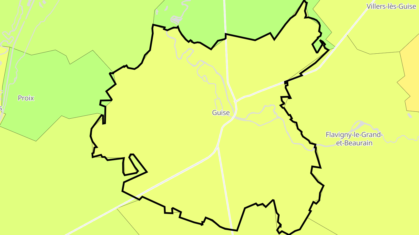 Carte des prix de l'immobilier Guise