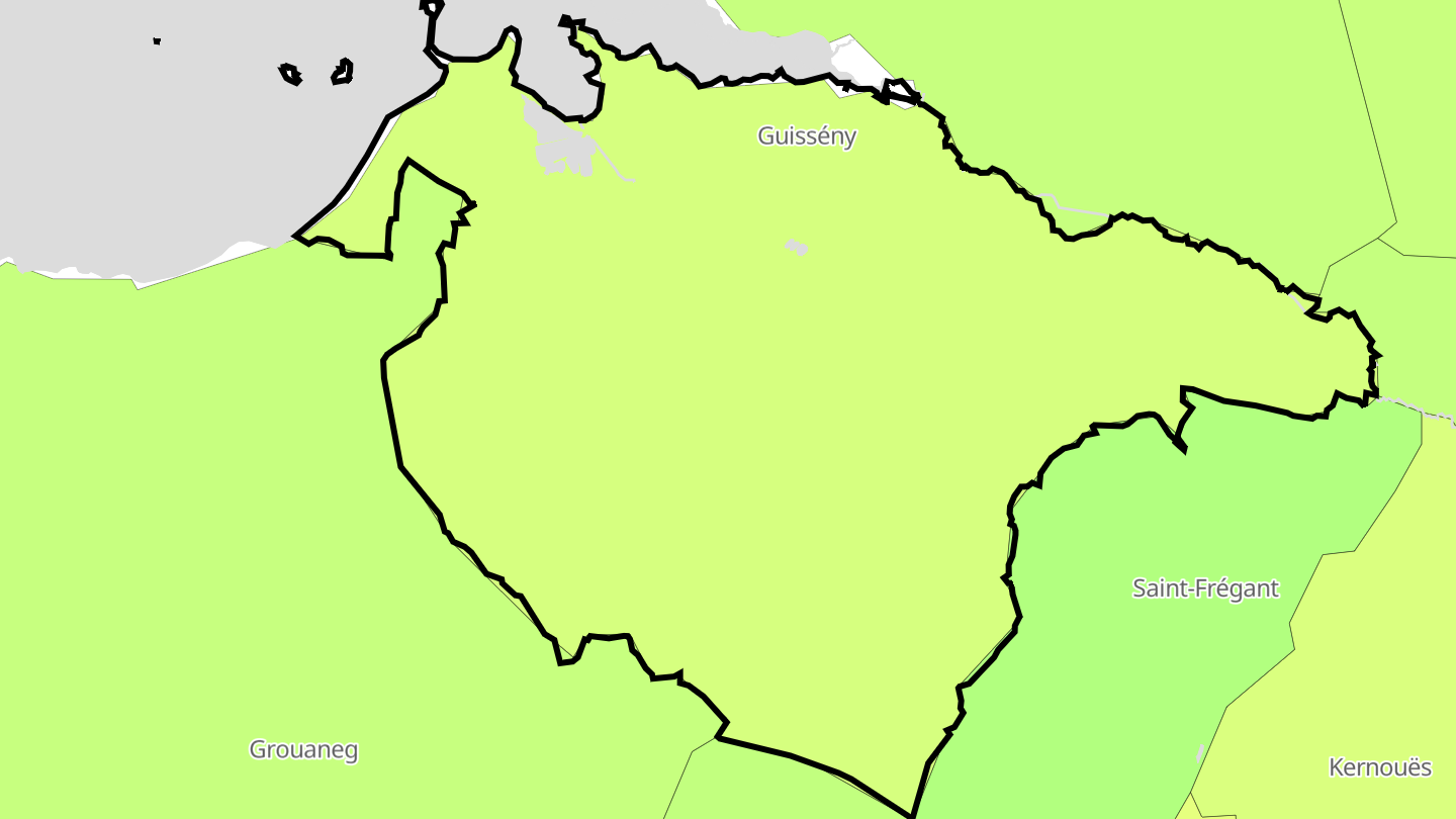 Carte des prix de l'immobilier Guissény