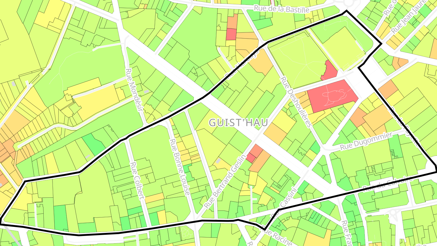 Carte des prix de l'immobilier Guist'hau
