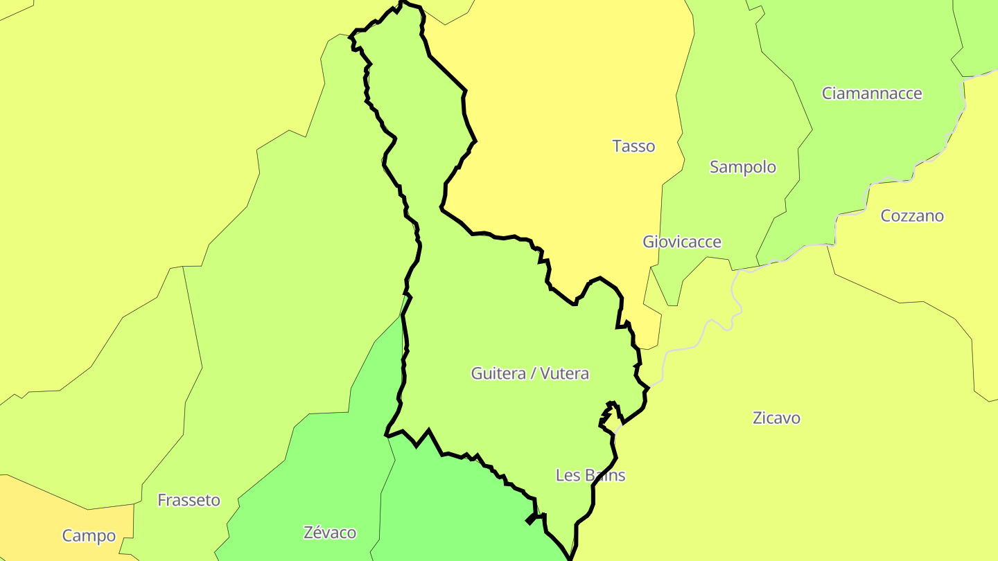 Carte des prix de l'immobilier Guitera-les-Bains