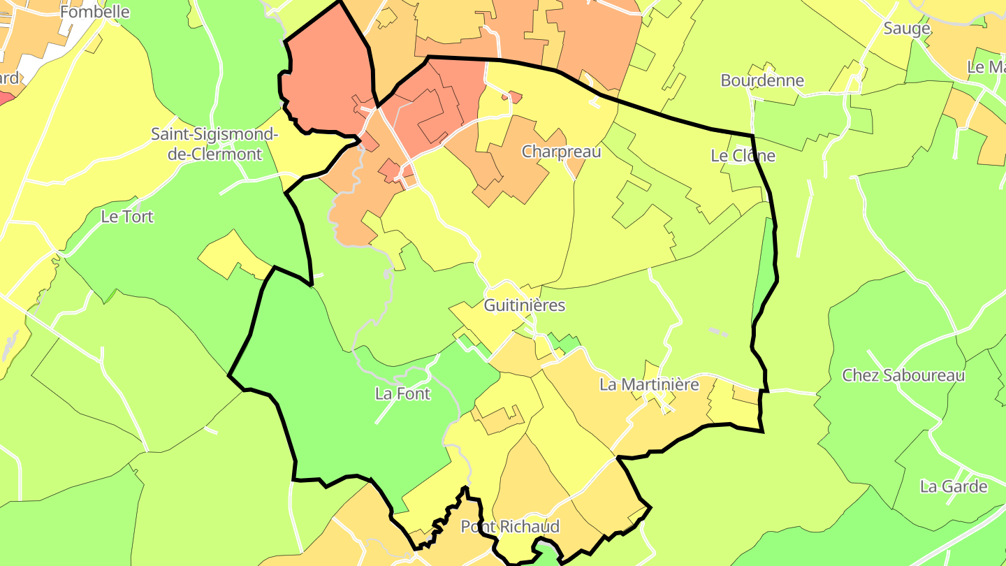 Carte des prix de l'immobilier Guitinières