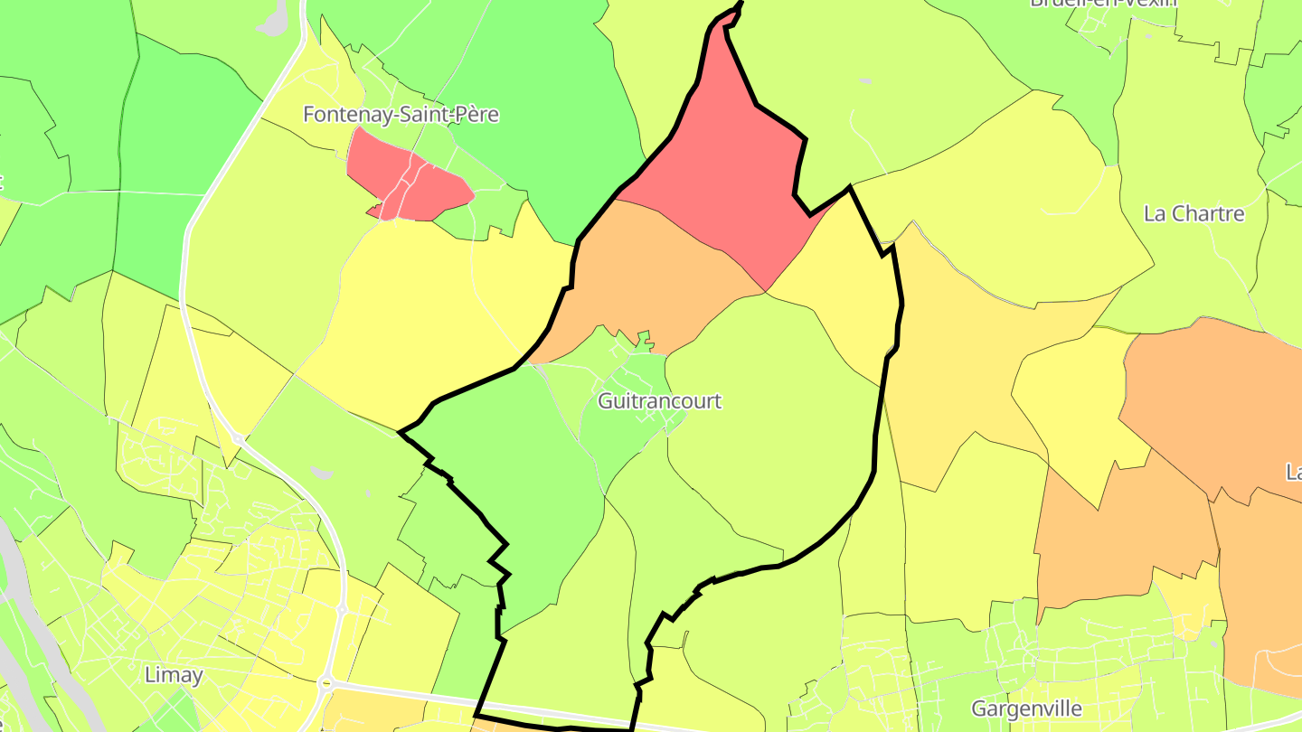 Carte des prix de l'immobilier Guitrancourt