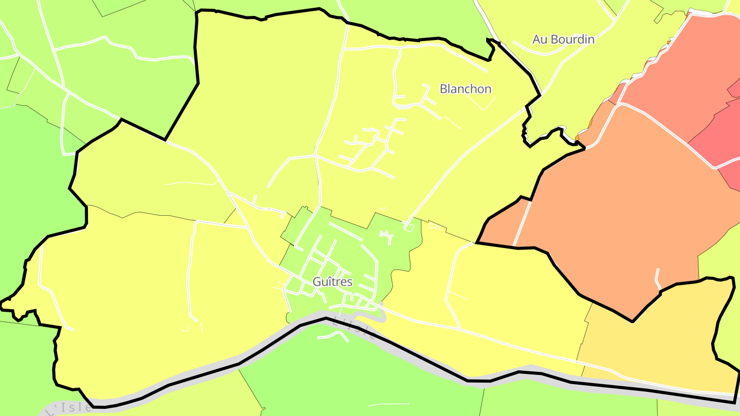 Carte des prix de l'immobilier Guîtres