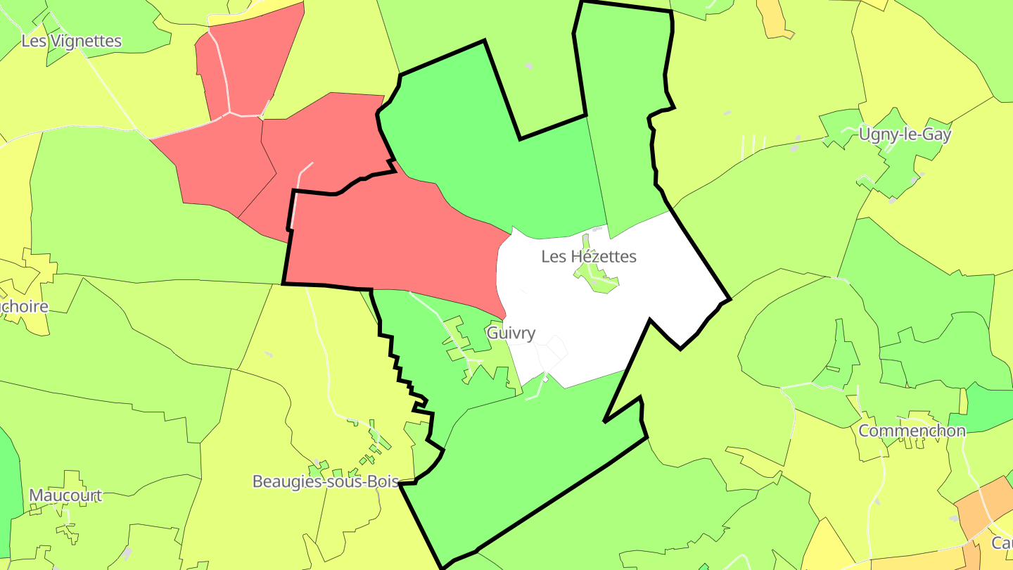 Carte des prix de l'immobilier Guivry