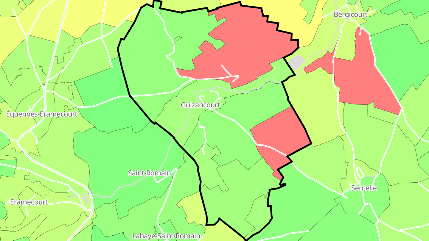 Carte des prix de l'immobilier Guizancourt